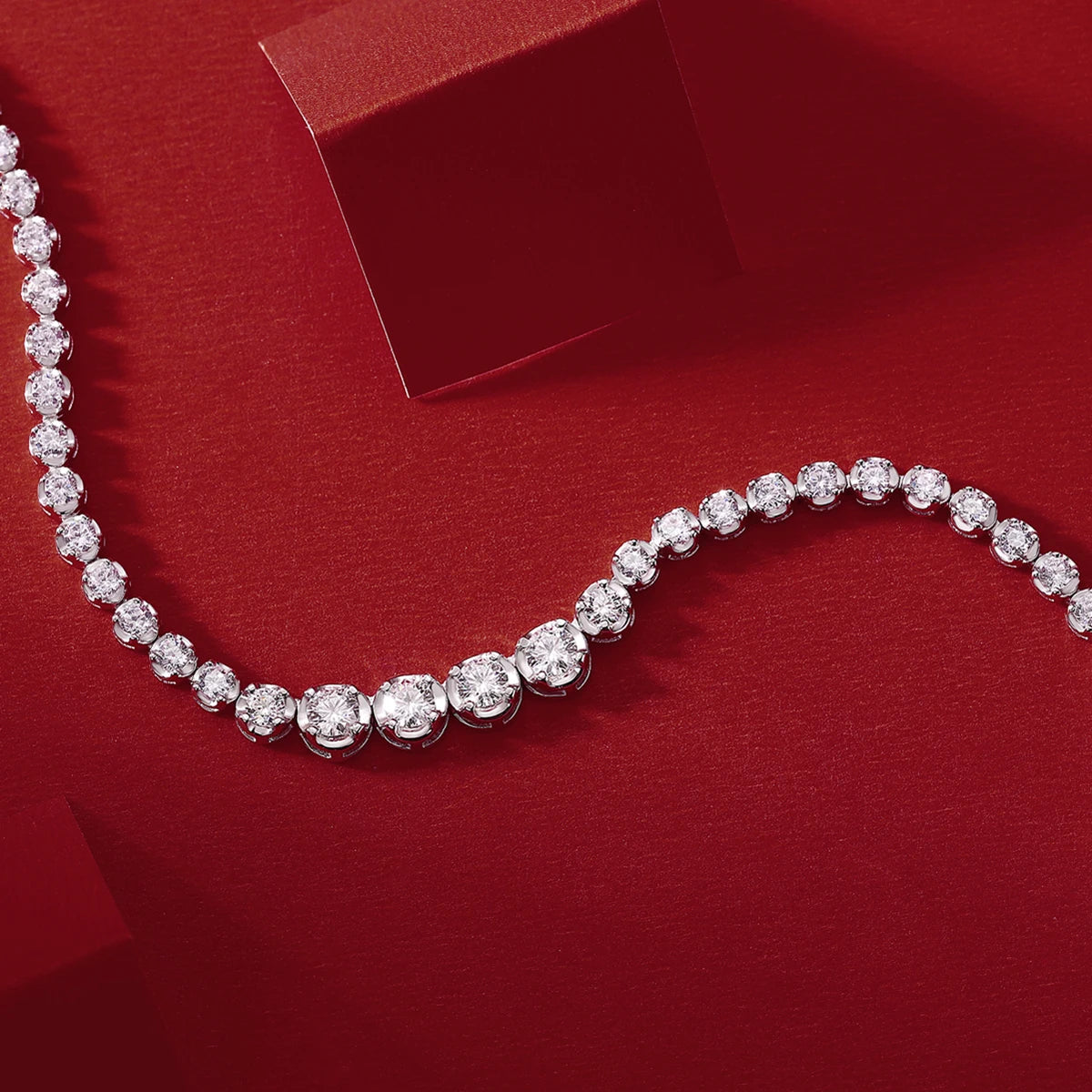 JIUZUAN 925 silver moissanite necklace 4mm casual fashion light luxury women's senior gift with certificate authentication