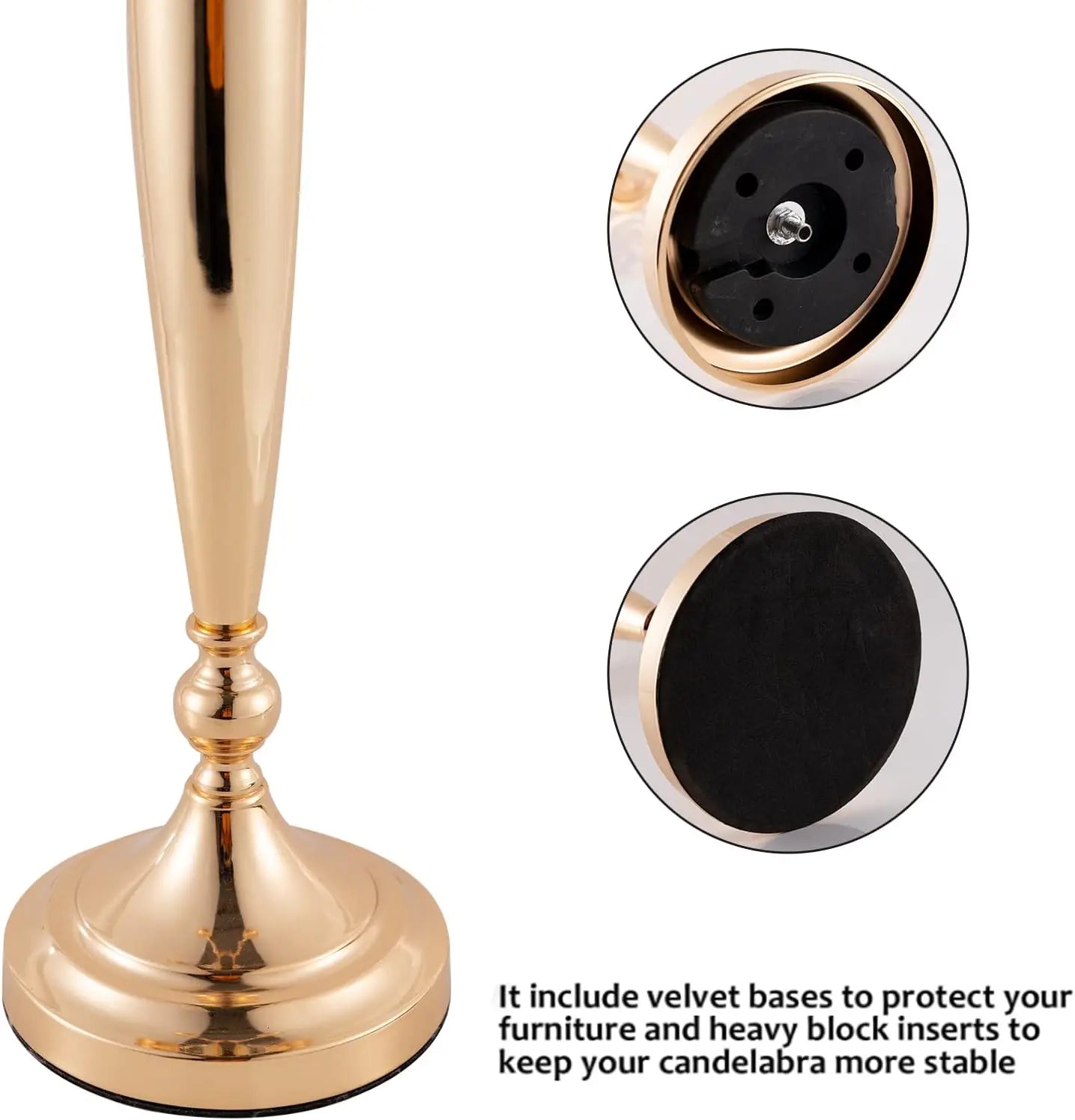 4Pcs 5 Arm Candelabra Candle Holder for Table Centerpieces Gold Metal Candlestick Holder  Decorative(28 Inch Tall)