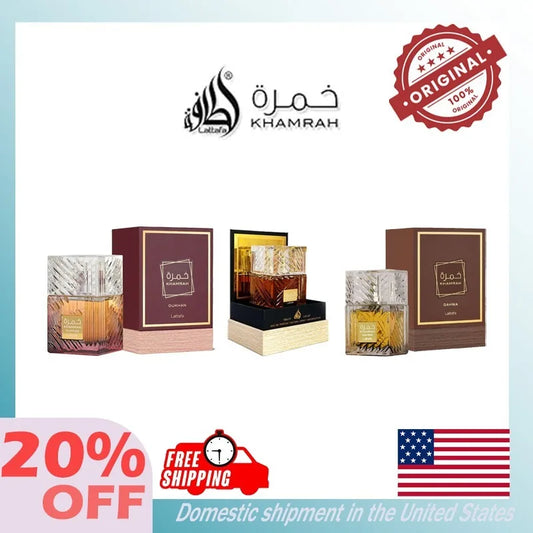 100ML Lattafa Original Arab Perfume Khamrah Qahwa Dukhan Ladies' Fragrance Spray Cologne for Man