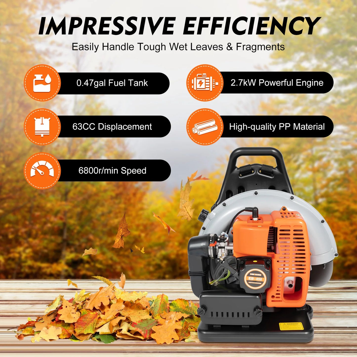 65CC 2 Stroke Petrol Backpack Leaf Blower
