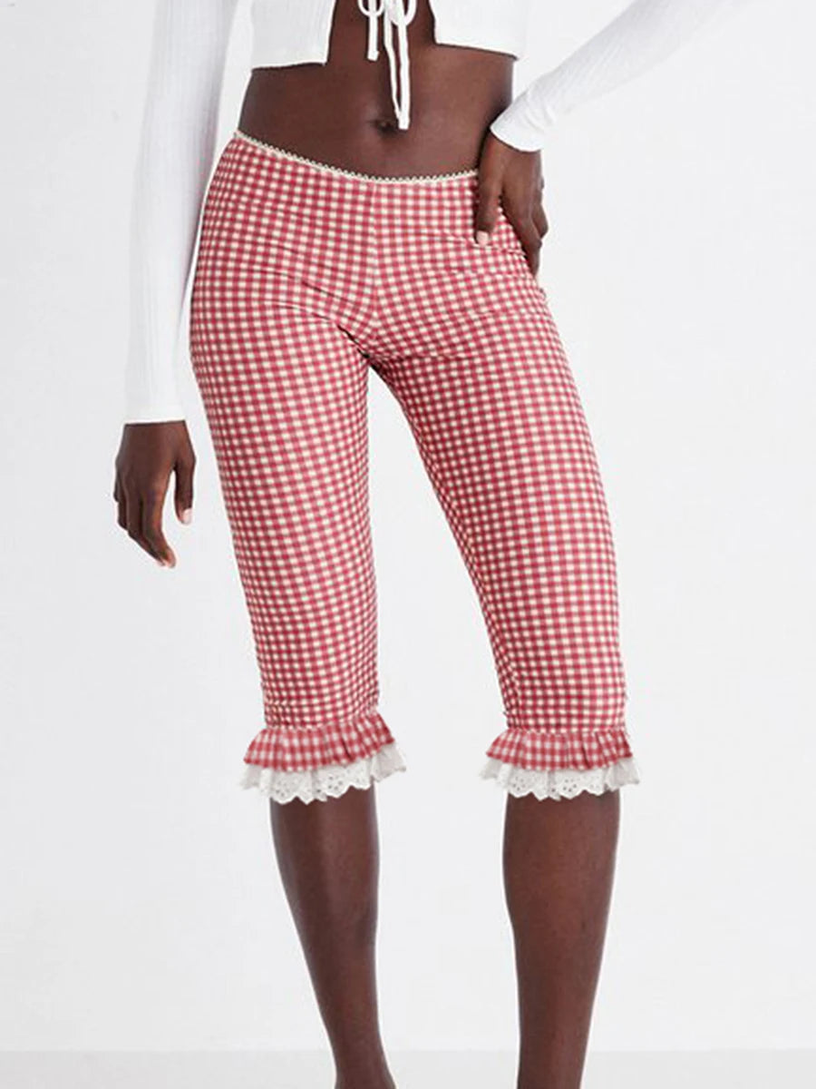 Women s Plaid Capri Pants