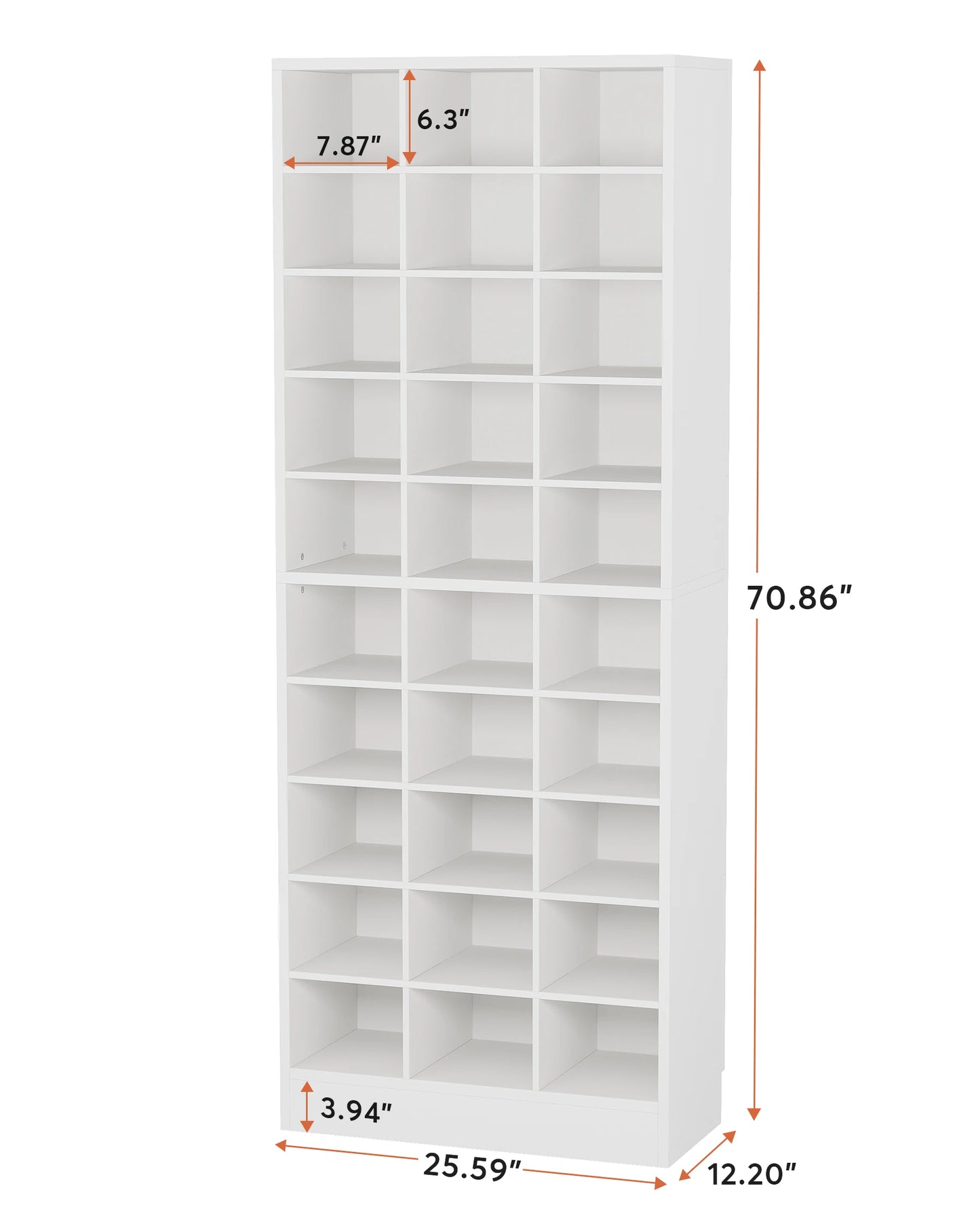 10-Tier Shoe Storage Cabinet, Espresso Wooden Shoe Rack with 30 Cubbies