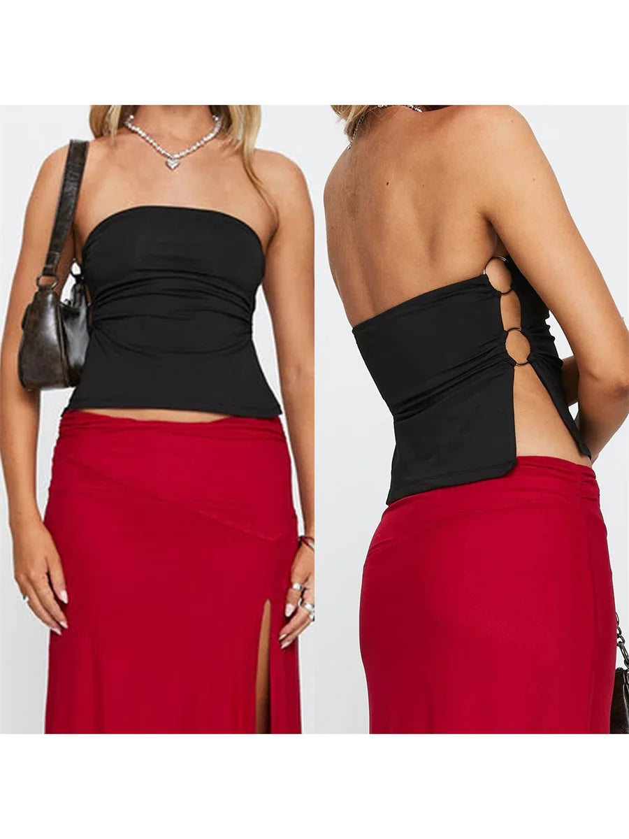 Women s Off Shoulder Ruffle Crop Tops