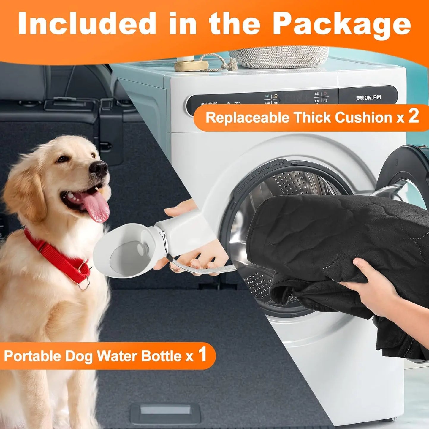 Waterproof Pet Foldable Dog Car Seat  Car Pet Seat Safety Hammock Rear Back Seat Protector