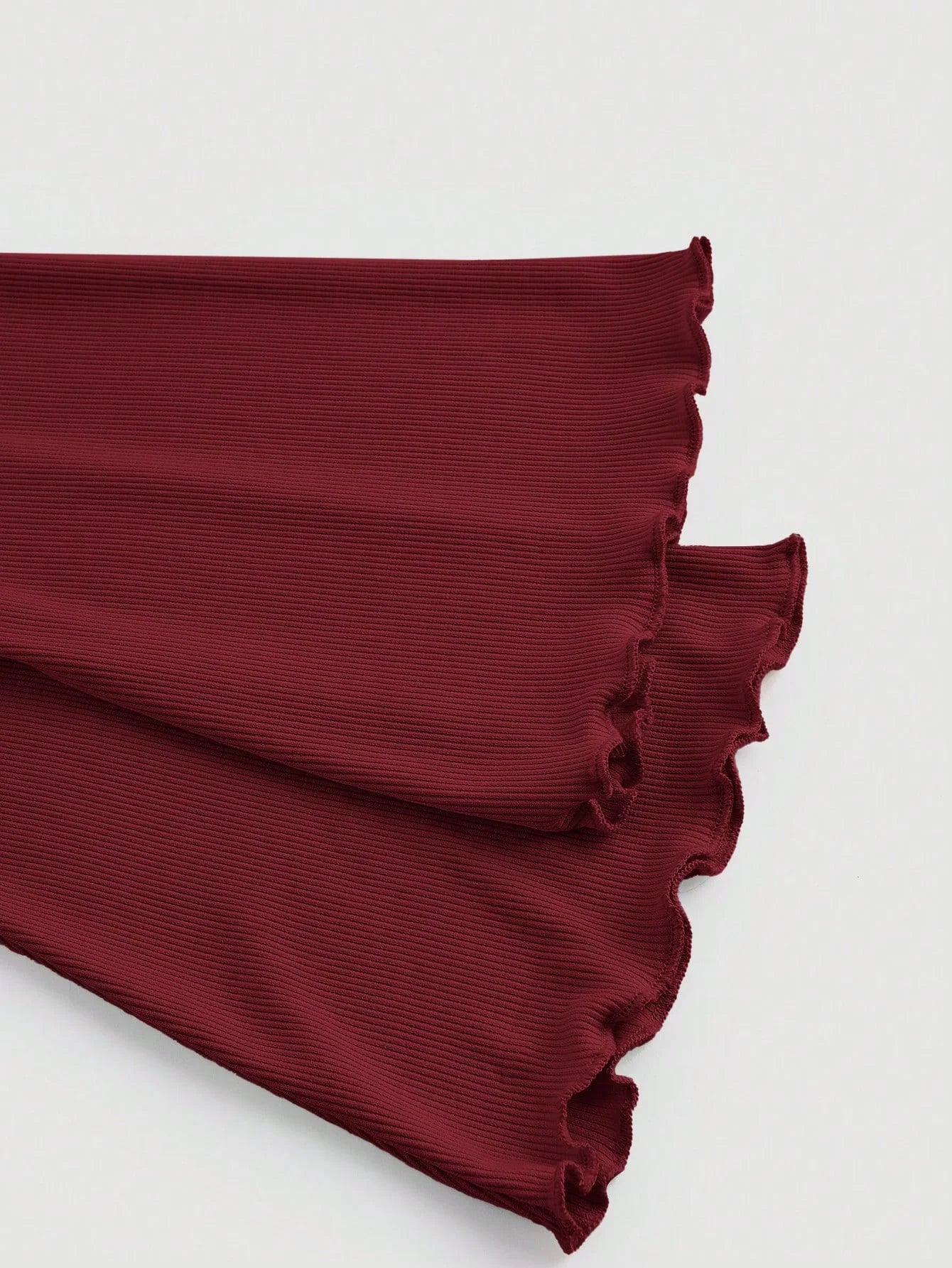 Women's casual slim solid color large V-neck short flared cuff long sleeve T-shirt