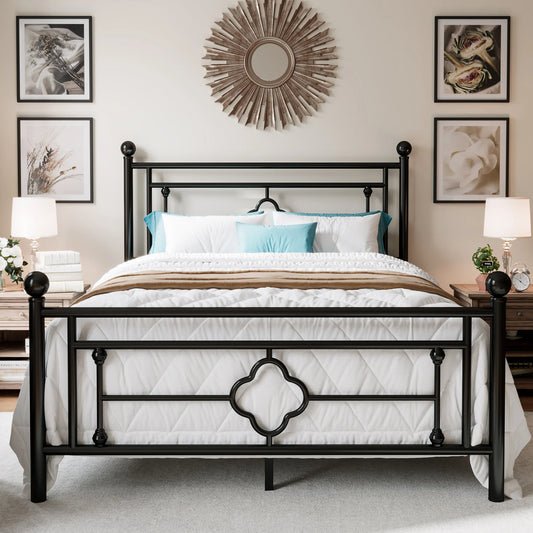 Metal Platform Bed Frame, Vintage Victorian Style