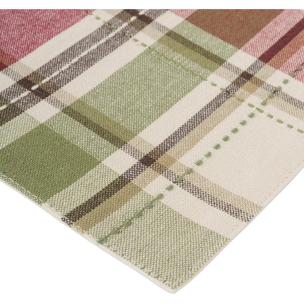 Reusable Cotton Fabric Placemat Set 13x19 Rustic Homespun Plaid Perfect Fall Thanksgiving Dining Table Decor 4 Pieces