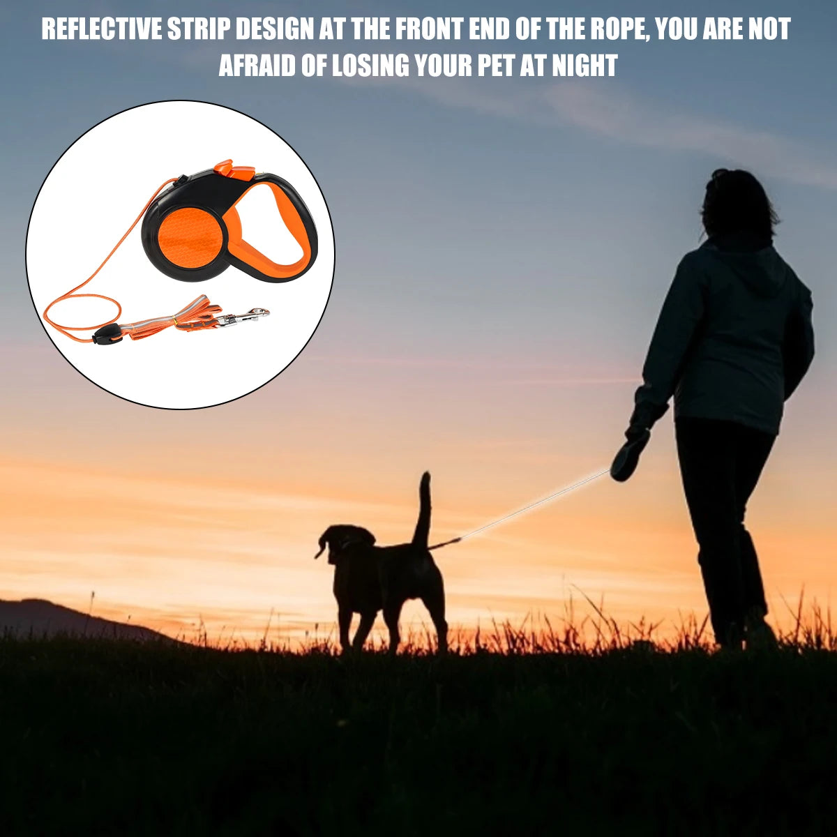 8M Retractable Dog Lead Heavy Duty Pet Walking Leash  Non-Slip Handle for Small Medium Large Dogs
