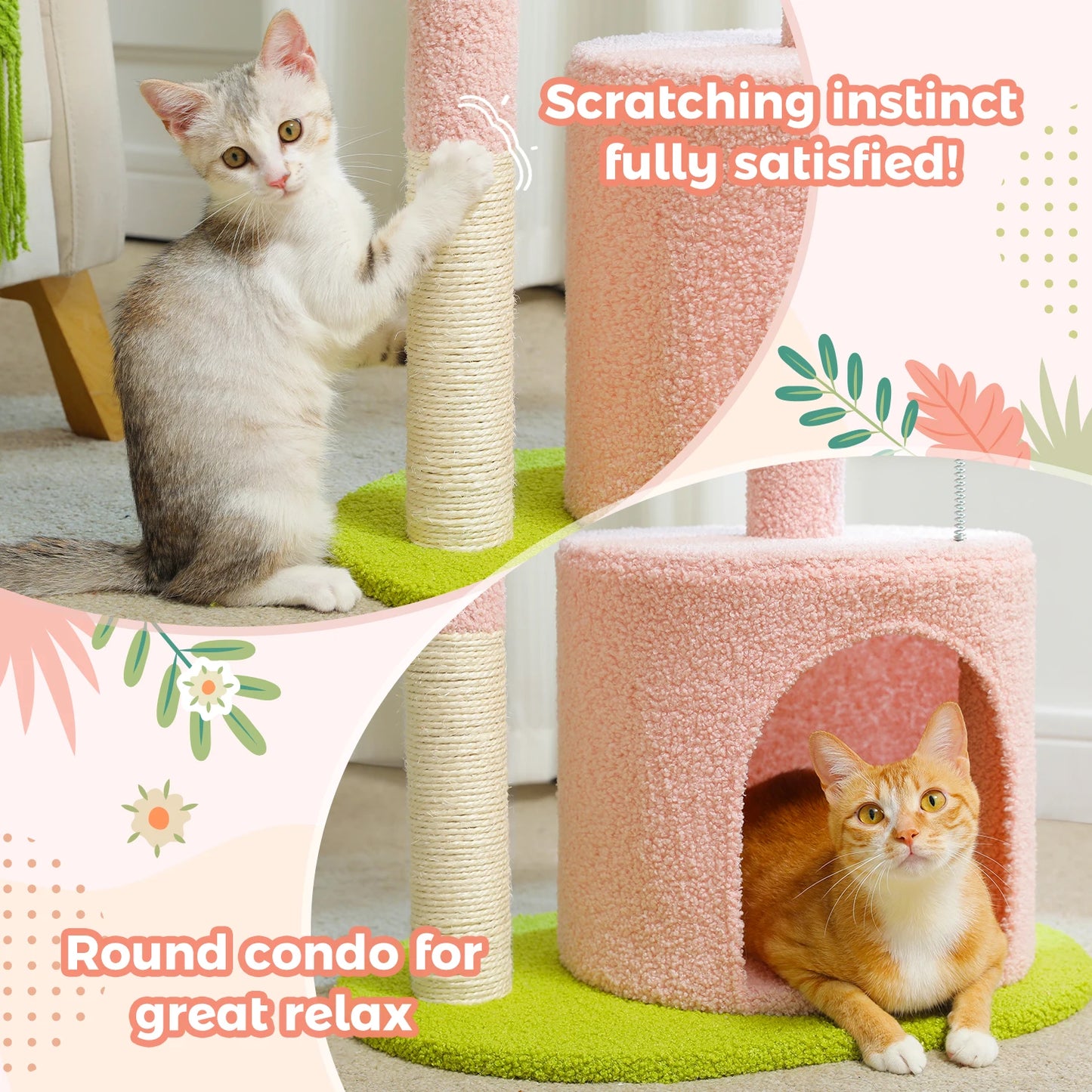 Flower Cat Tree for Indoor Cats,