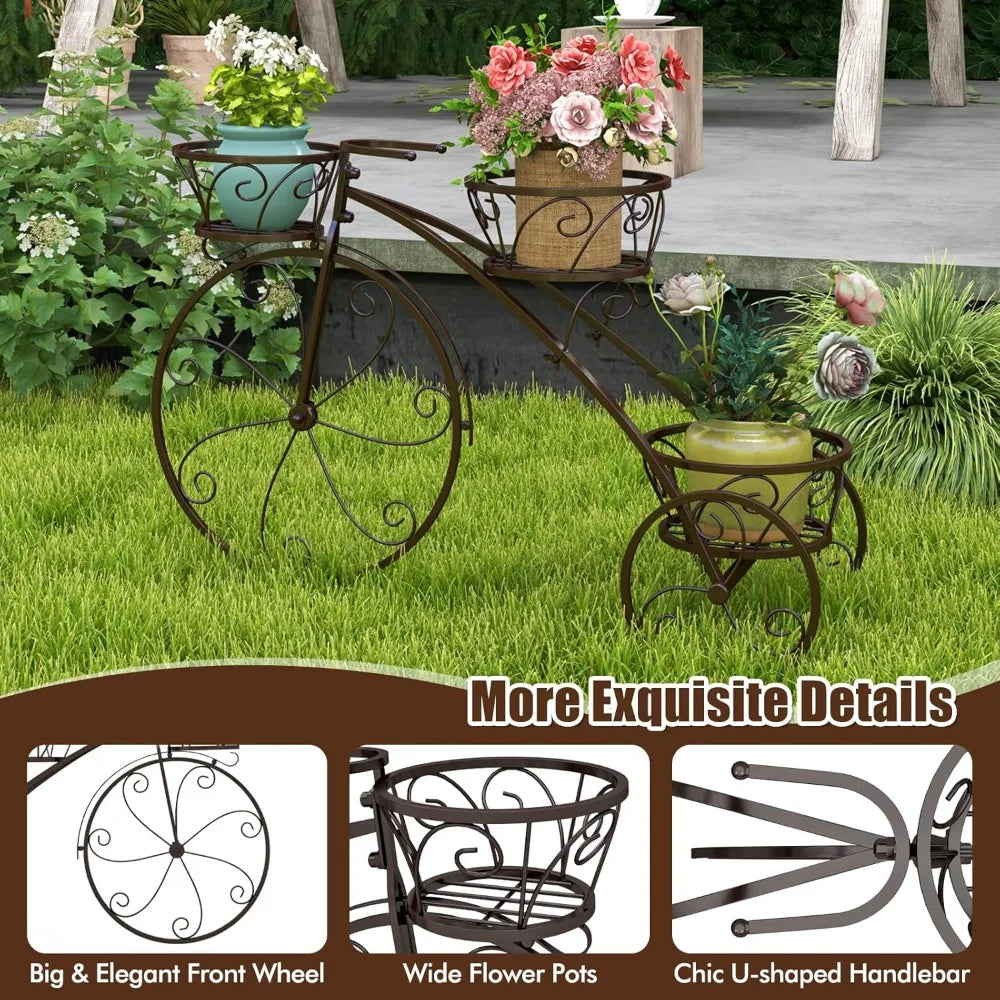 3-Tier Metal Bicycle Planter -