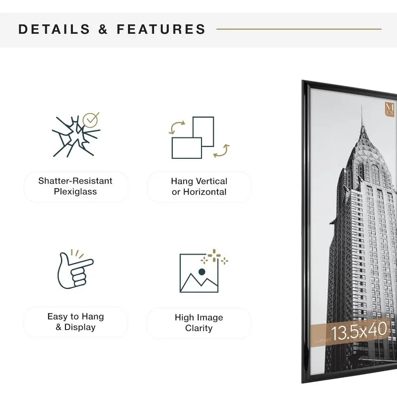 Trendsetter 13.5x40 Poster Frame Black