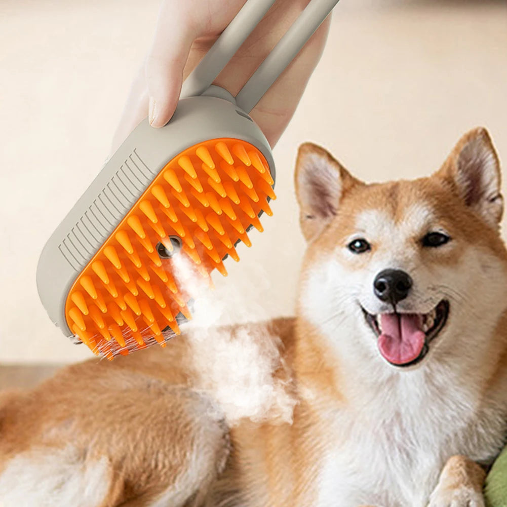 Brush With Electric Water Spray Cat Dog Grooming