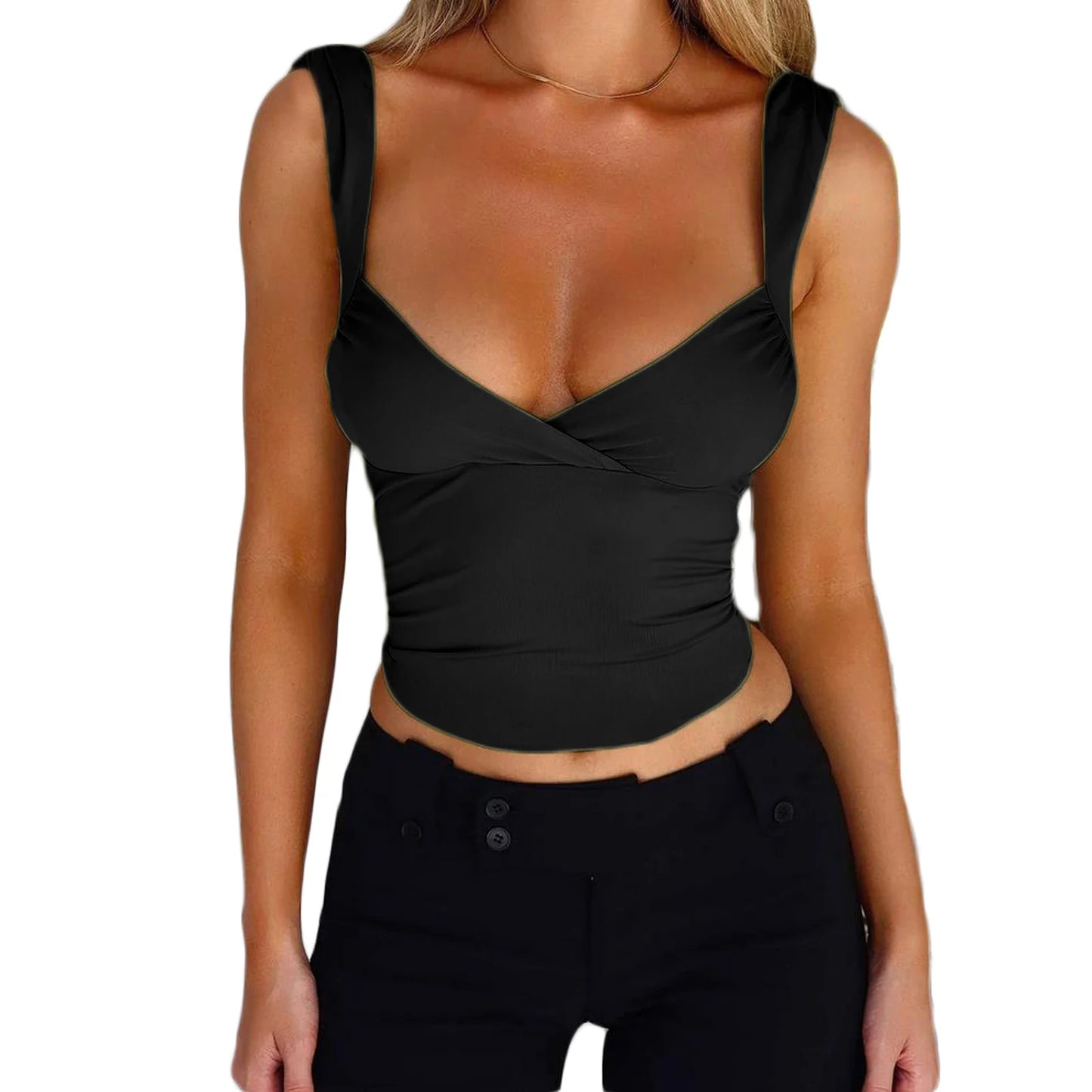 Women Solid Color Camisoles V-Neck Sleeveless