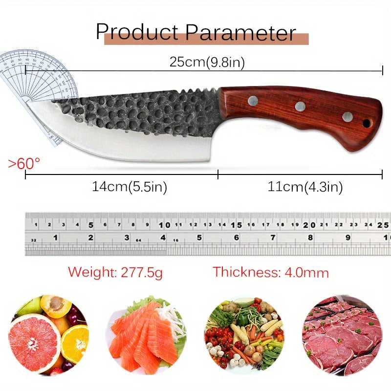 1 PC Stainless Steel Multipurpose Knife Professional Kitchen Knife Butcher Knife Meat Cleaver Handmade Forged Knife