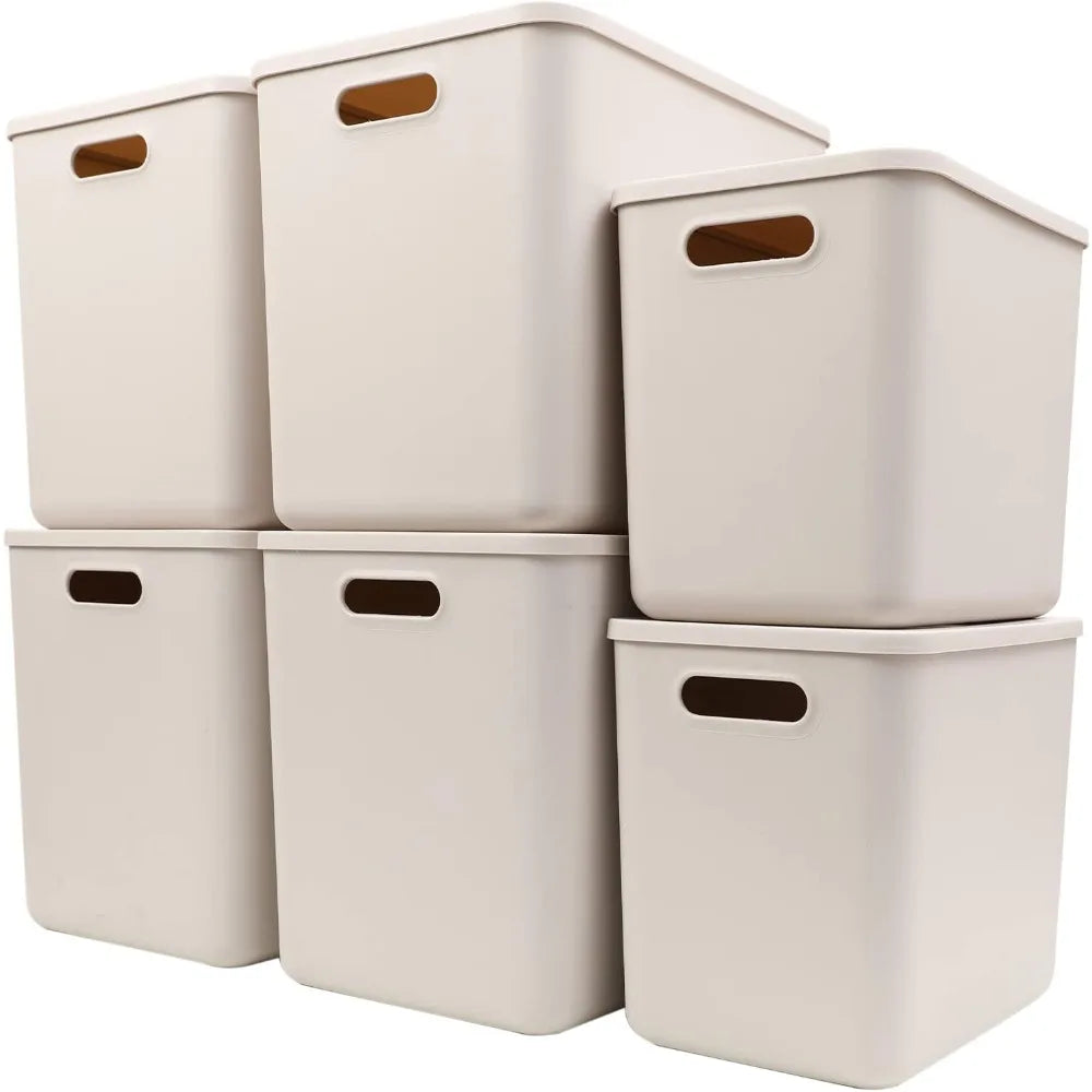 4XL+2L Plastic Storage Baskets With Lid Organizing Container
