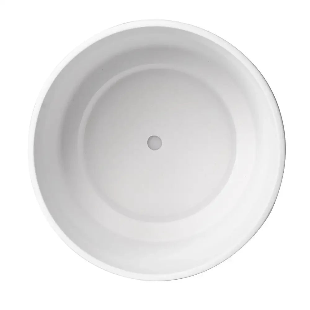 12" White Ceramic Planter Grooved Wave Design