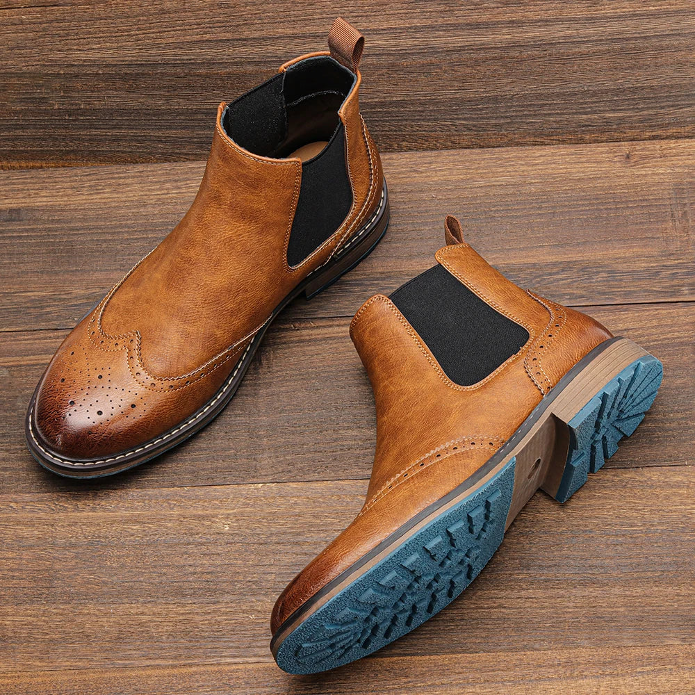 Brogue Chelsea Men Boots 2025