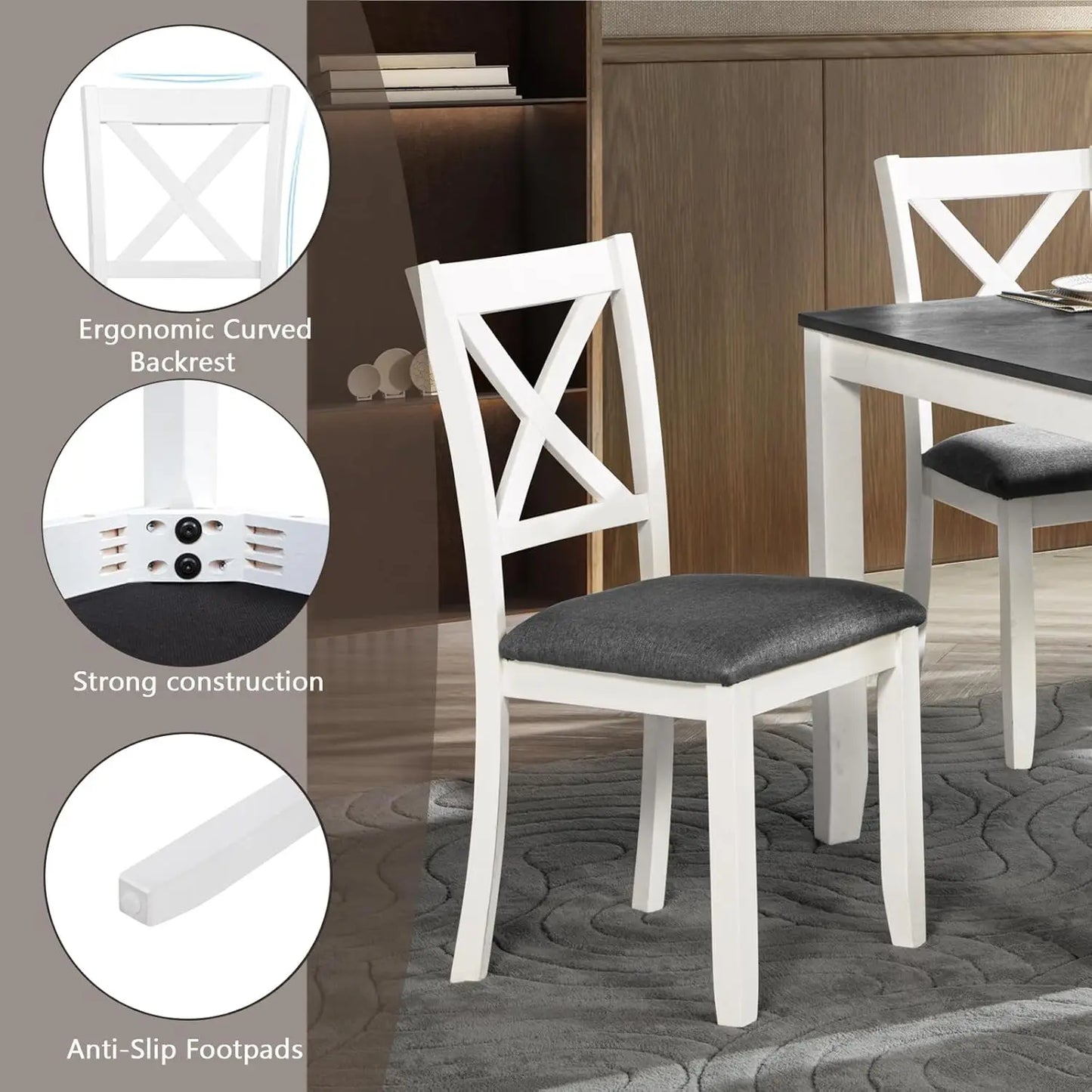 Kitchen Table and Chairs for 5 Piece set