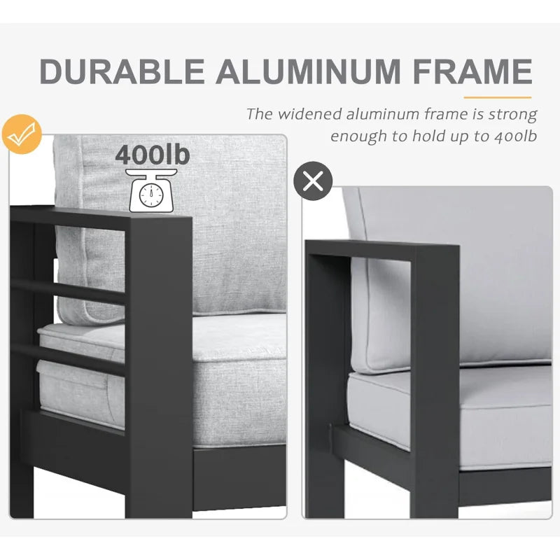 Aluminum Furniture with Fire Pit Table,
