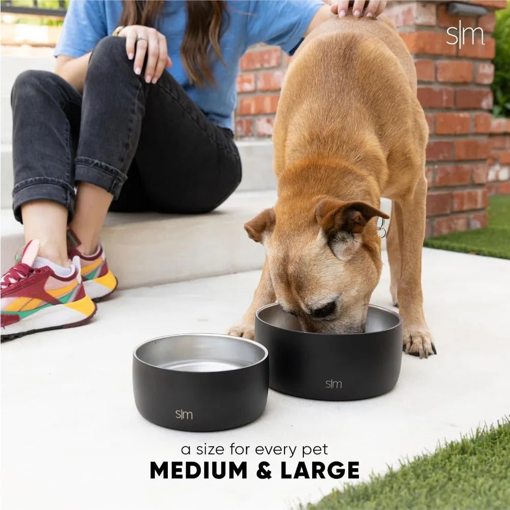 Stainless Steel Pet Water Bowl for Dogs & Cats | Reusable Insulated Stainless Steel Food Bowls for Dog Cat | No Tip No Slip BPA