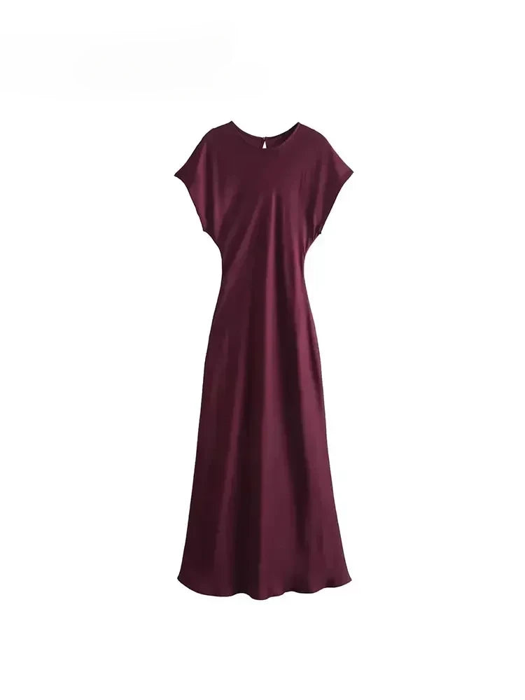 Midi Satin Dress Woman Long Dresses For Women Chic And Elegant Dresses Female Party Dress