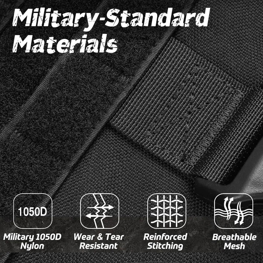 Tactical Dog Harness for Large Heavy Duty Pet Harness with Handle Service Vest for Large Breed Dogs Adjustable Military