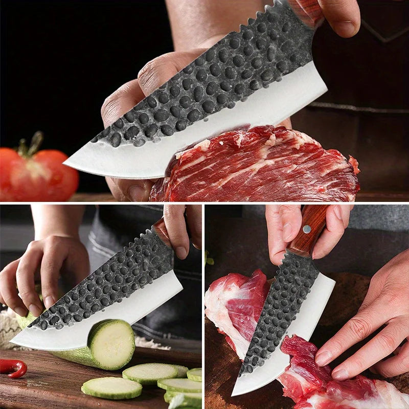 1 PC Stainless Steel Multipurpose Knife Professional Kitchen Knife Butcher Knife Meat Cleaver Handmade Forged Knife