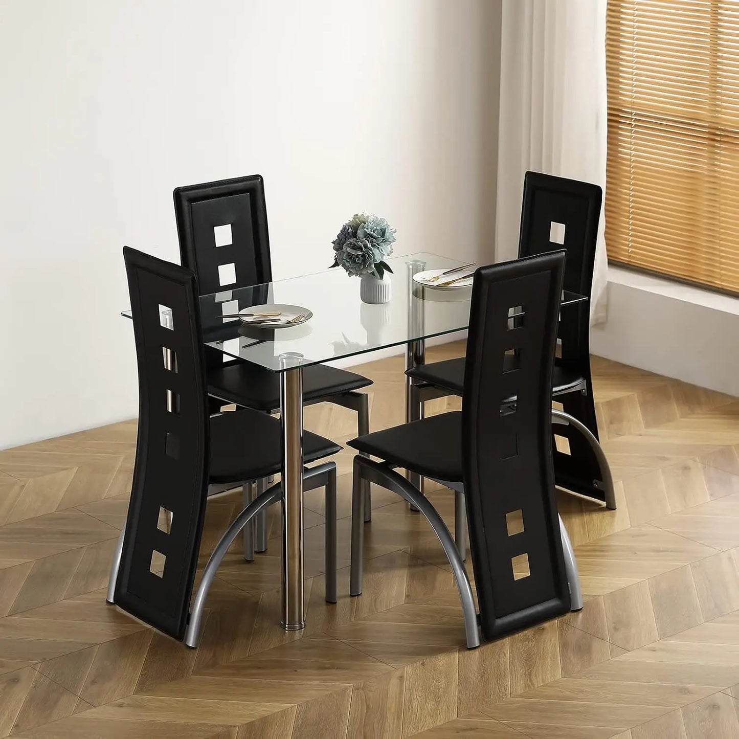 Modern Dining Table Set for 4 5-Piece Kitchen Table Set