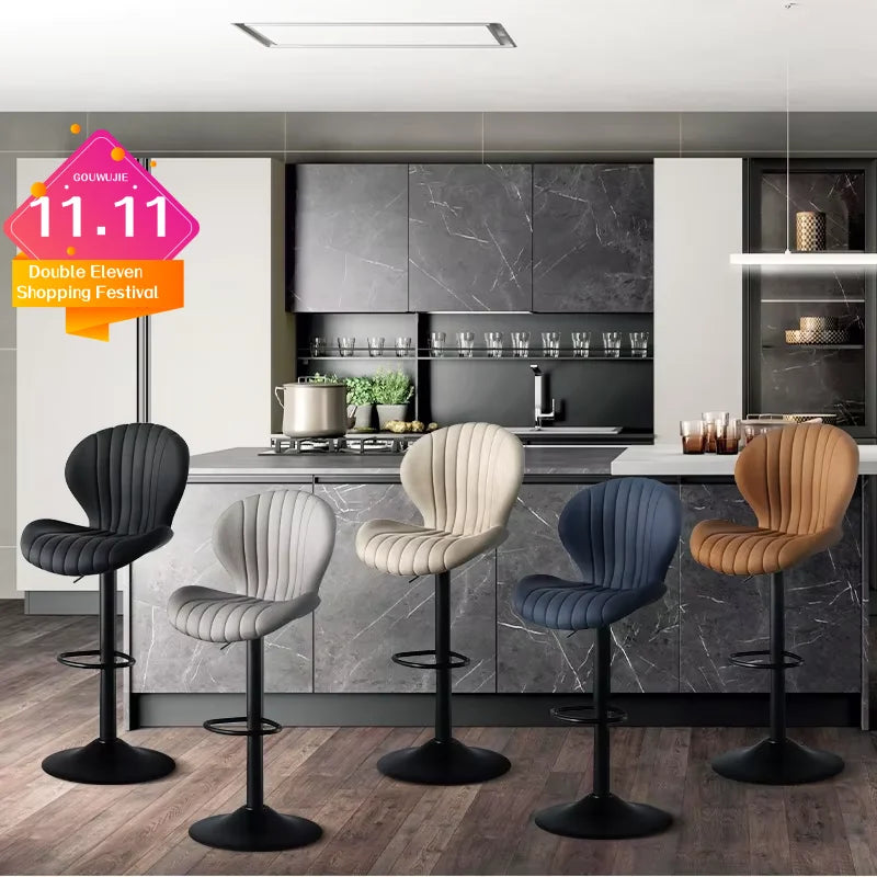2 Pcs Set Backrest Bar Stools Luxury