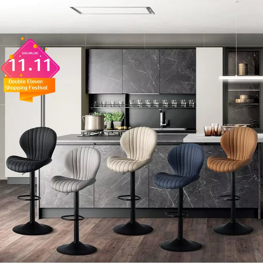 2 Pcs Set Backrest Bar Stools Luxury