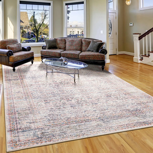 Faux Cashmere Vintage Floral Rugs Soft Accent Area Rug
