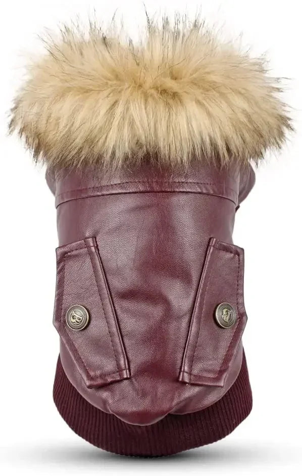 Coat Medium Dog winter Leather pets for dog Waterproof Small Dogs Winter Dog