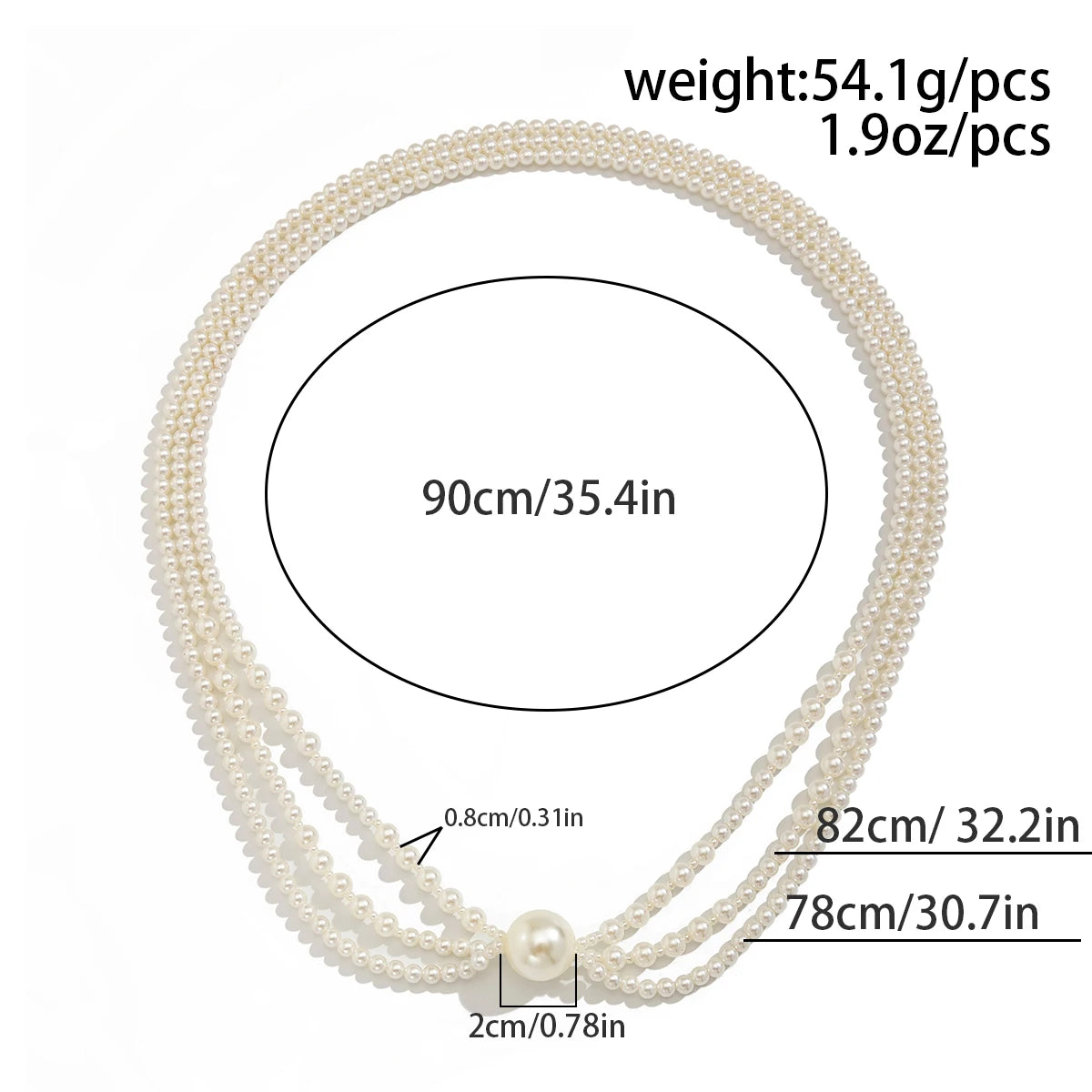 Ingemark Baroque Multilayer Imitation Pearl Long Chain Necklace Women Creative Elegant Sweater Chain Neck Accessories Jewelry