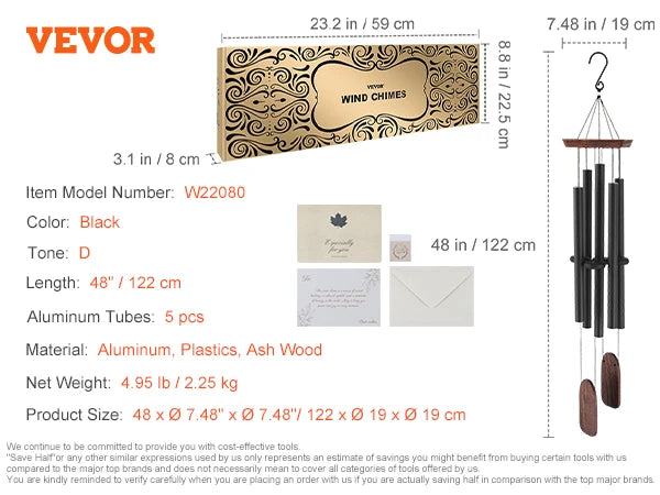 VEVOR Wind Chimes for Outside Garden