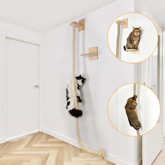 Cat Climbing Shelf and Rope Tree Wall Mounted