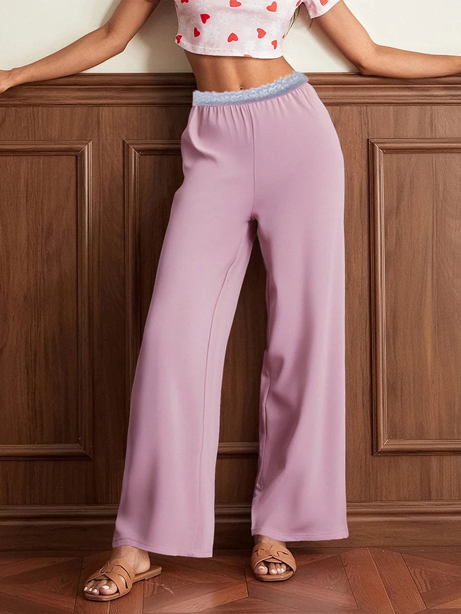 Women s Low Rise Lace Patchwork Casual Pants