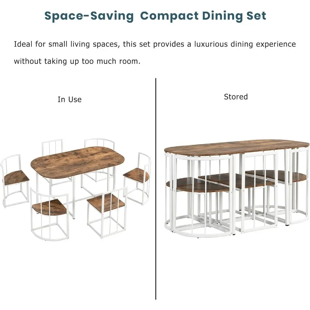 Modern 7 Piece Dining Room Table and Chairs