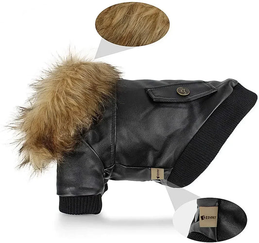 Coat Medium Dog winter Leather pets for dog Waterproof Small Dogs Winter Dog