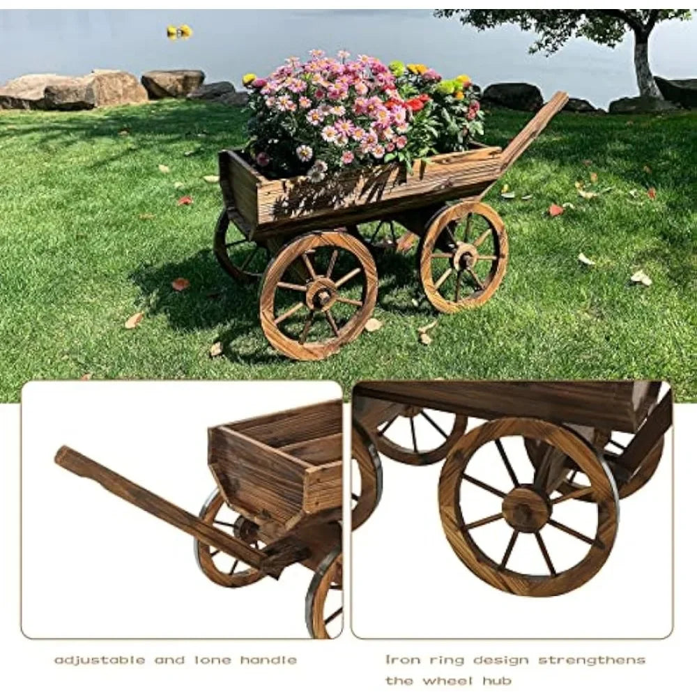 Garden Wagon Decor with Wheels