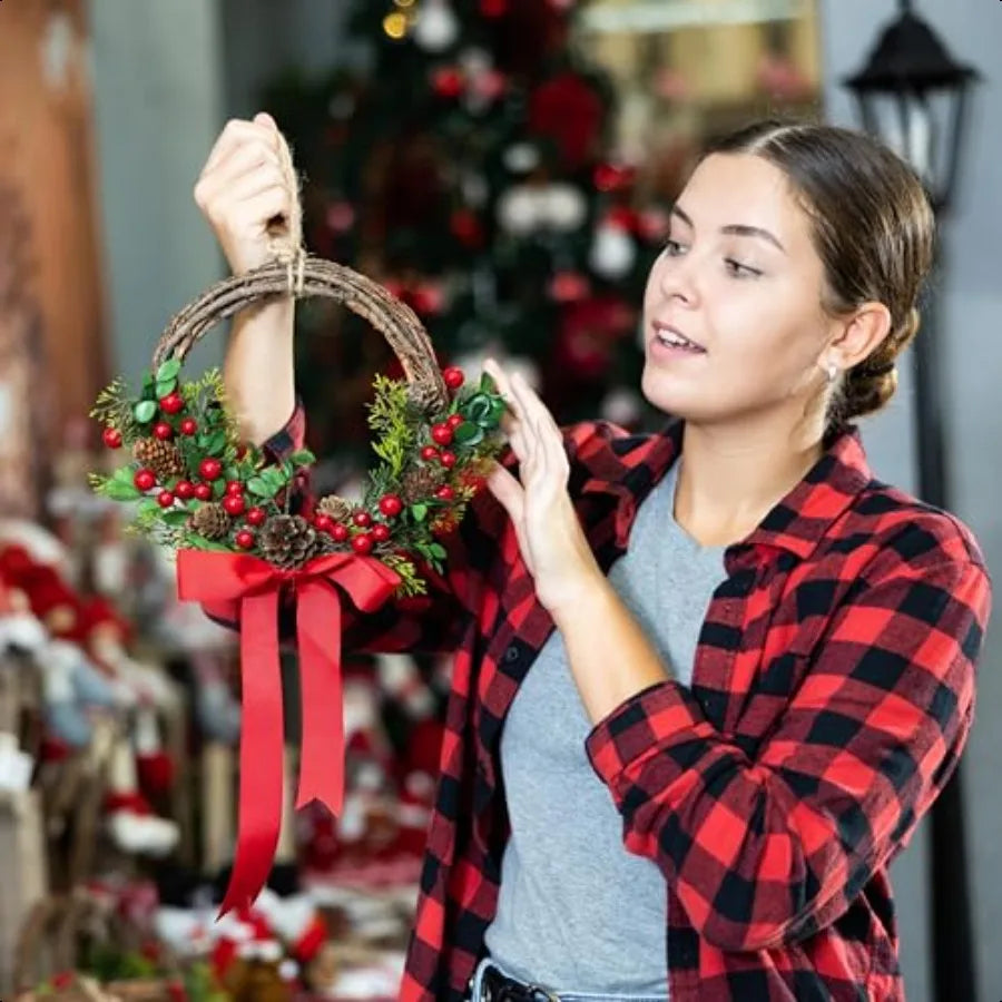 35 Pack Christmas Tree Decorations 9 inch Artificial Red Berry Stems Red Berries