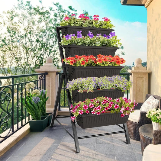 Vertical Raised Garden Bed, 5 Tiers