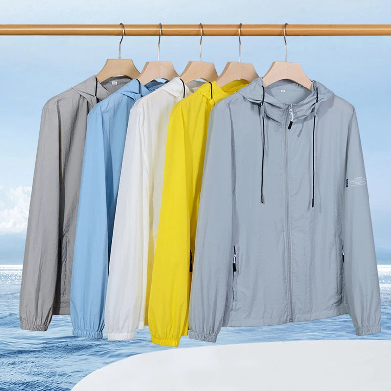 Summer Hooded Jacket Men Women Sun Protection Clothing Fishing Hunting Clothes Quick Dry Skin Windbreaker