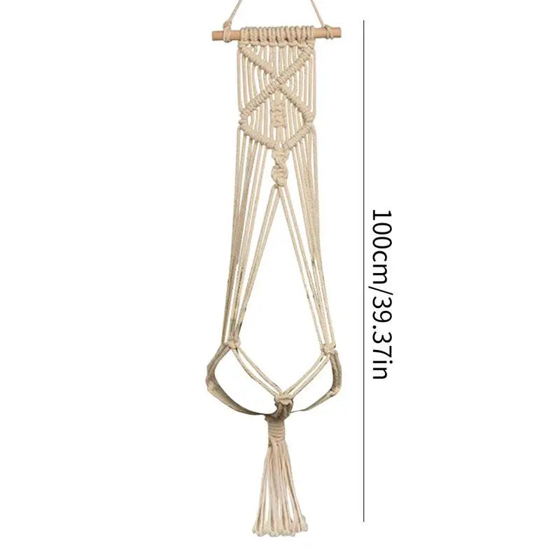 Handmade Macrame Plant Hanger Flower Pot Hanger Hanging Rope Braided Craft For Wall Decoration Countyard Garden Plant Holder