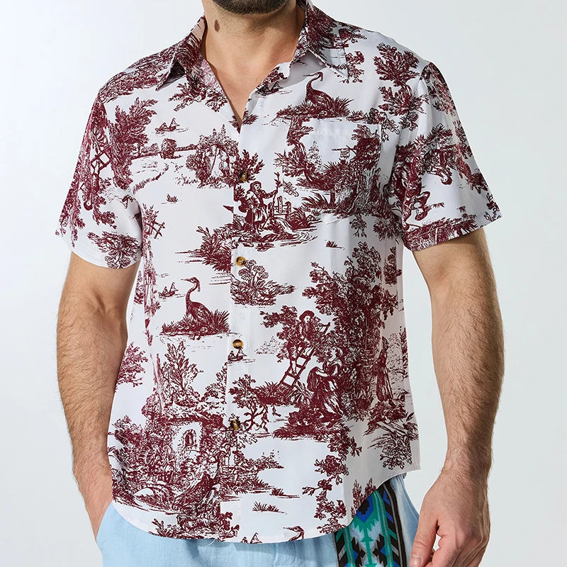 Men s Summer T-Shirt with Retro Print