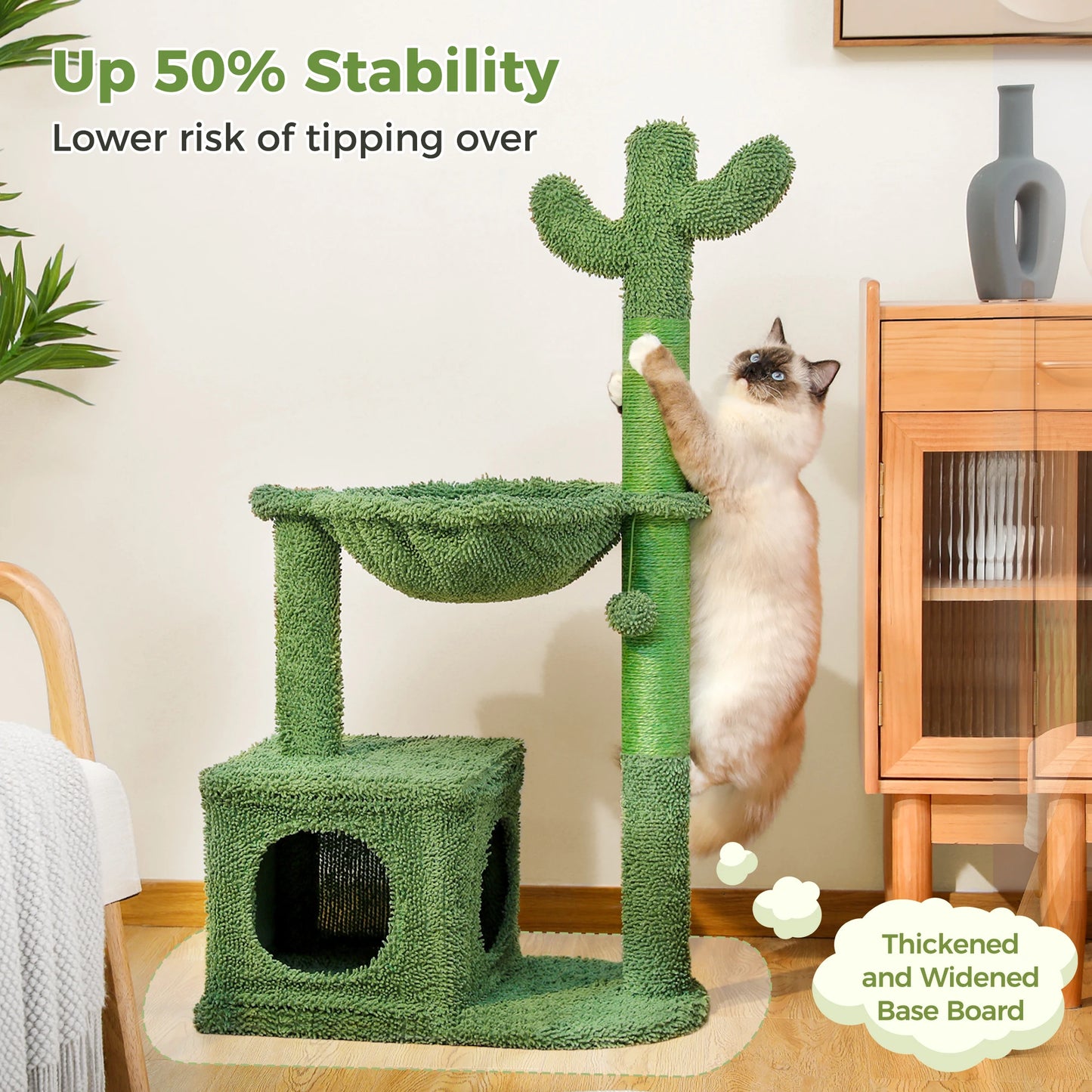 Cactus Cat Tree with Large Condo,