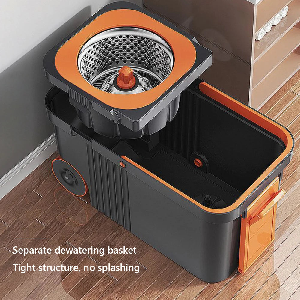 Mop Bucket Set  Microfiber Pads Automatic Dehydration Mop