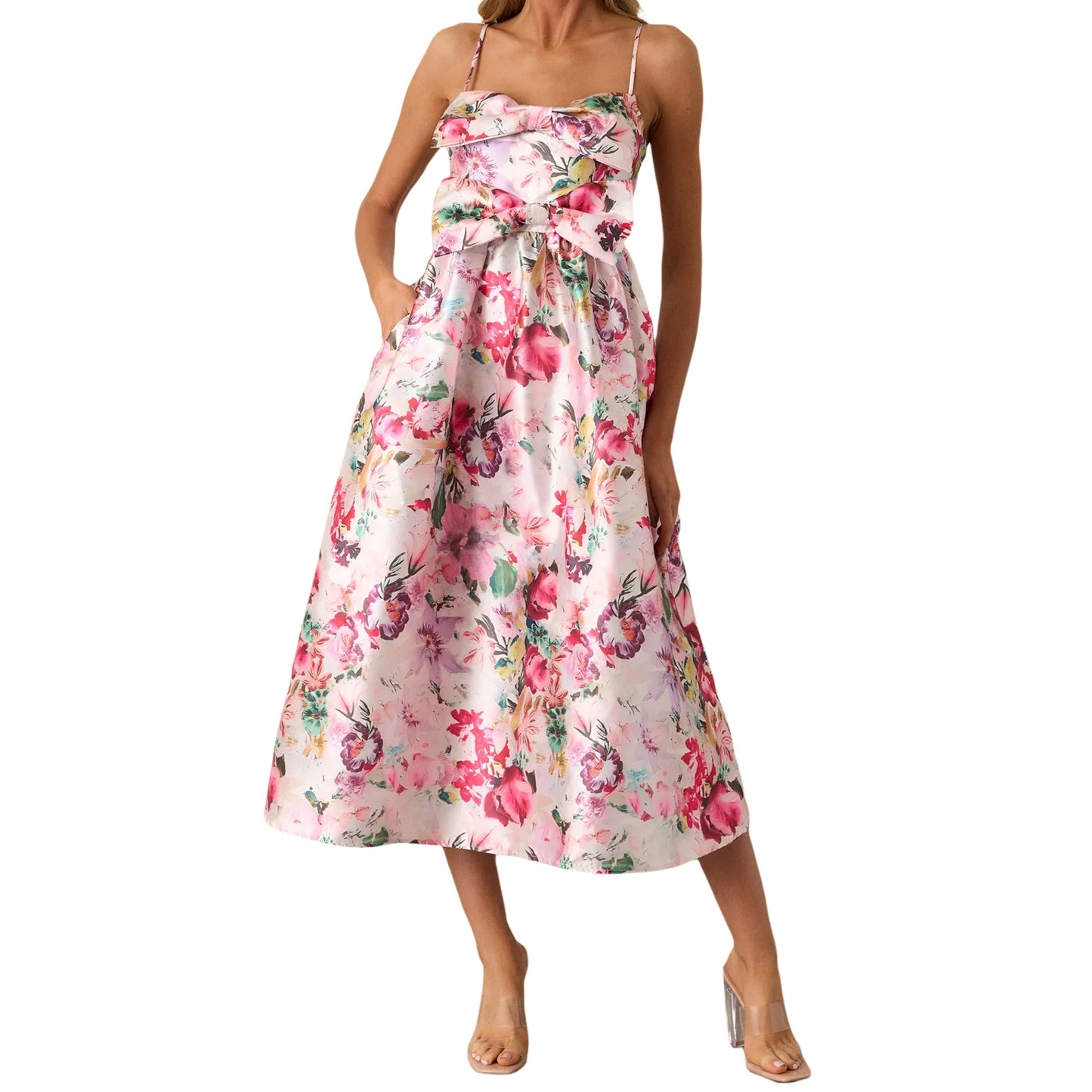 Women s Floral Print Sleeveless Spaghetti Strap Maxi Dress