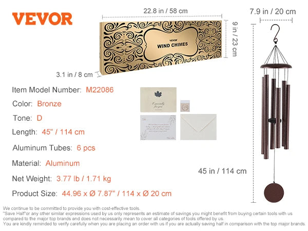 VEVOR Wind Chimes for Outside Garden