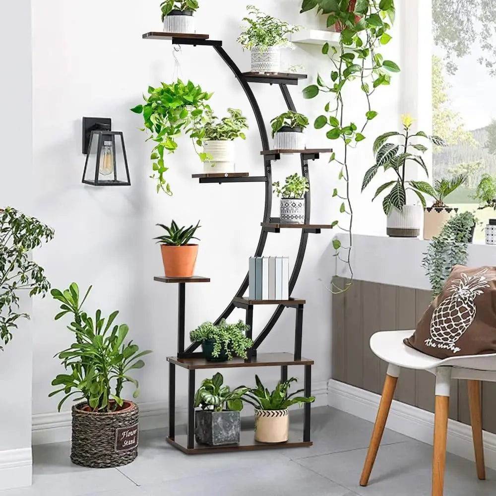 Black Plant Stand with Grow Light