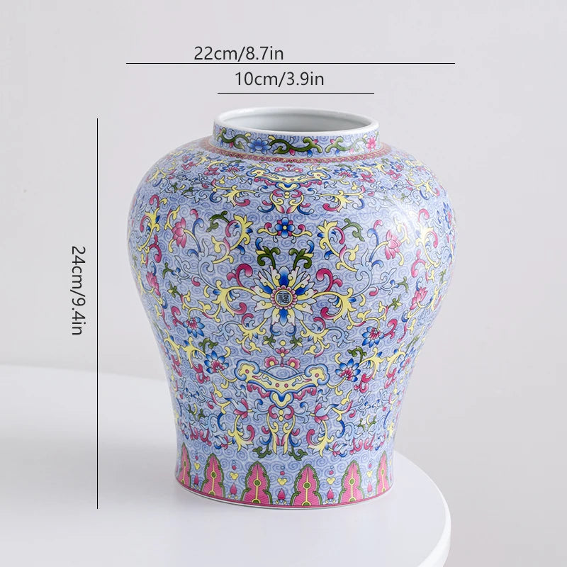 Chinese blue-and-white porcelain vintage ceramic vase for  flower arrangement